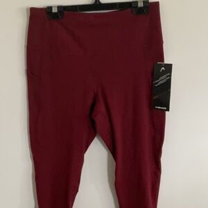 Head Red Leggings High-Rise Stretchy Athletic Wear